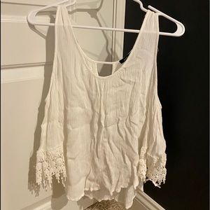 White Cold-Shoulder Top